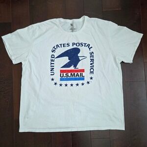 United States Postal Service USPS Logo Graphic T-Shirt White Mens 3XL Collector